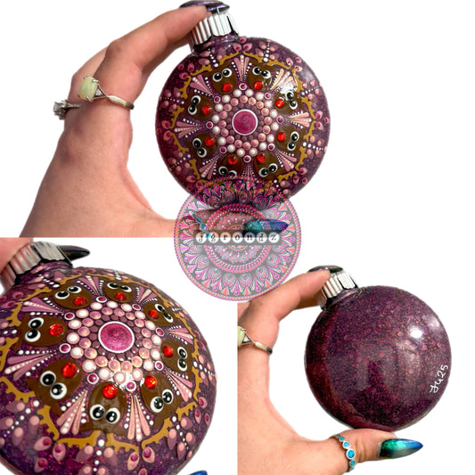 3” Rudolph Mandala Glitter Ornament