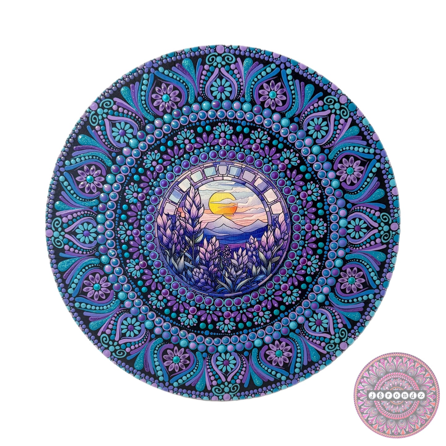 10” Lavender & Blue Mandala Painting