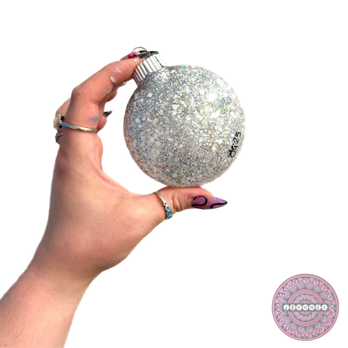 3” Beachy Mandala Glitter Ornament