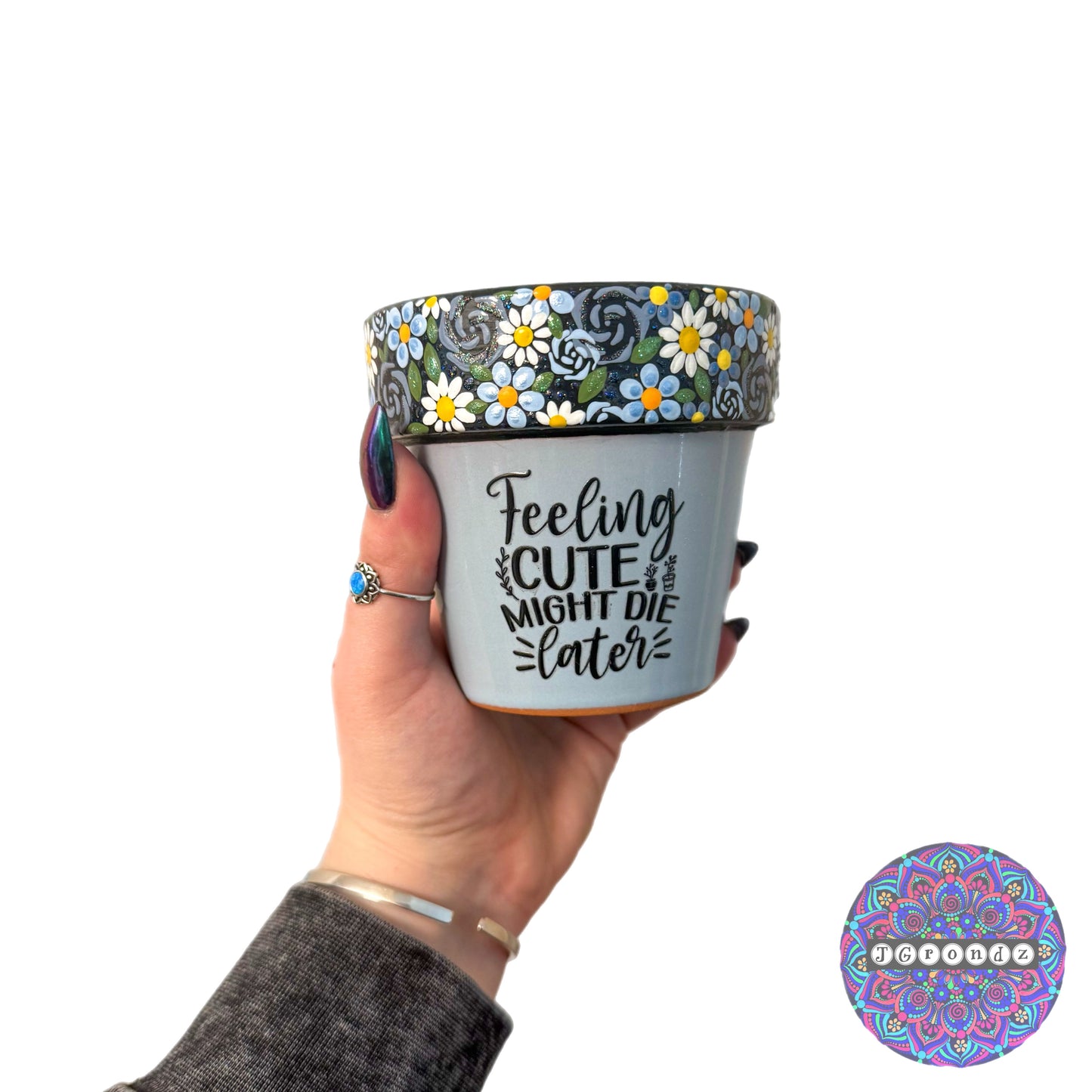 4” Feeling Cute Might Die Later Flower Border Pot