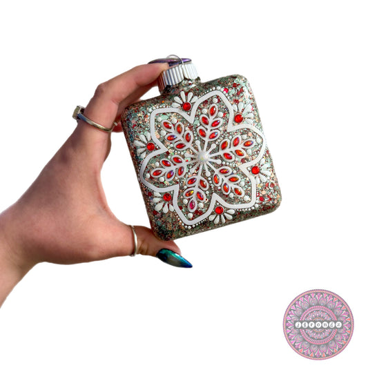 4” Square Snowflake Mandala Ornament