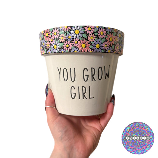 6” You Grow Girl Flower Border Pot