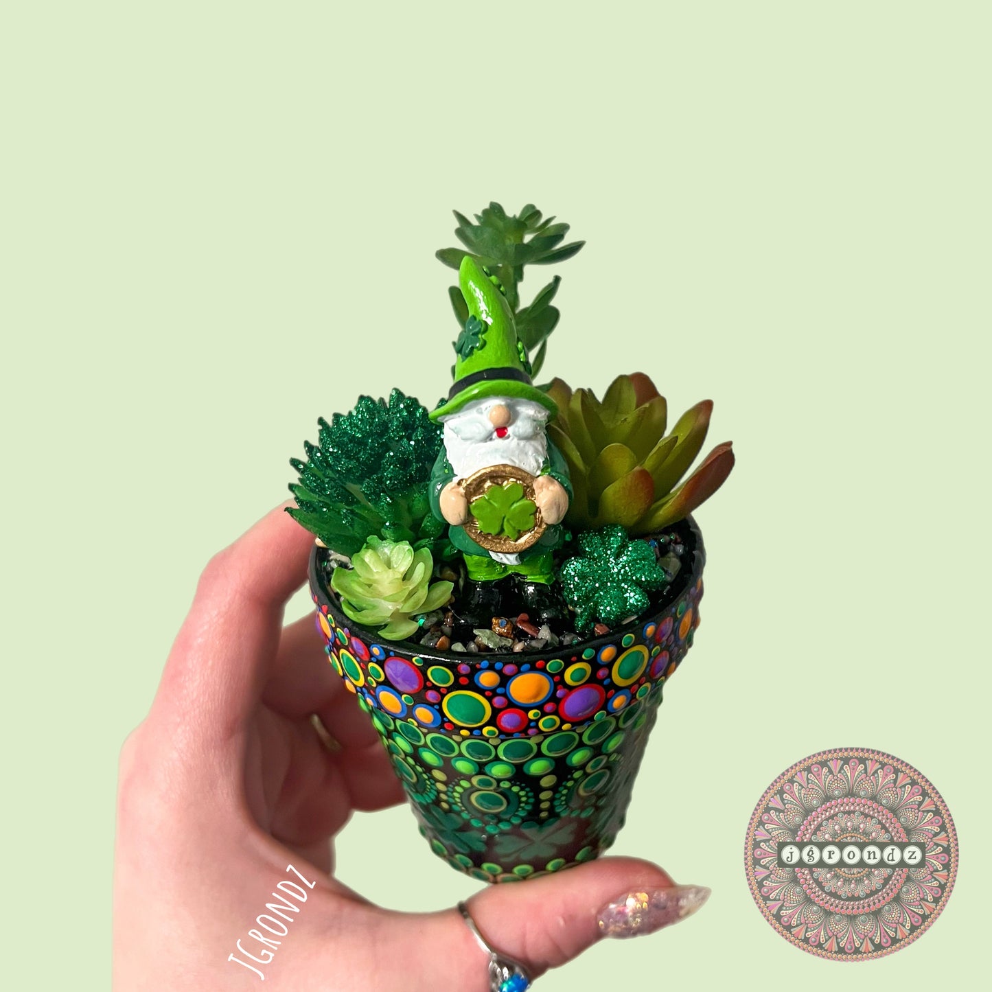 Luck-U-Lent Pot - St. 🍀 Day Painted Succulent Pot