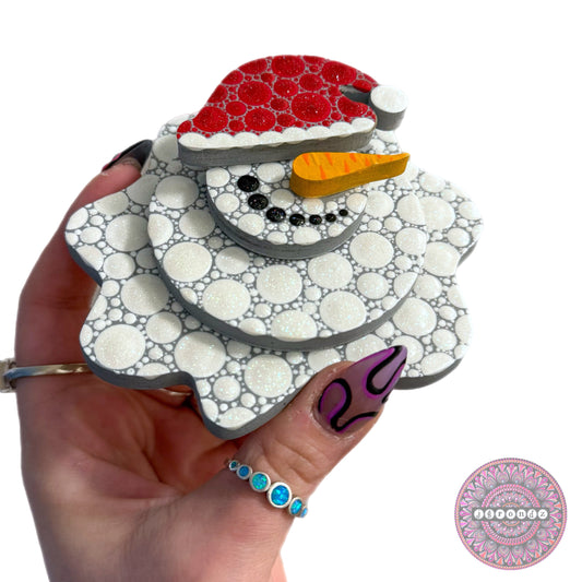Melting Snowman Layered Wood Shape Ornament