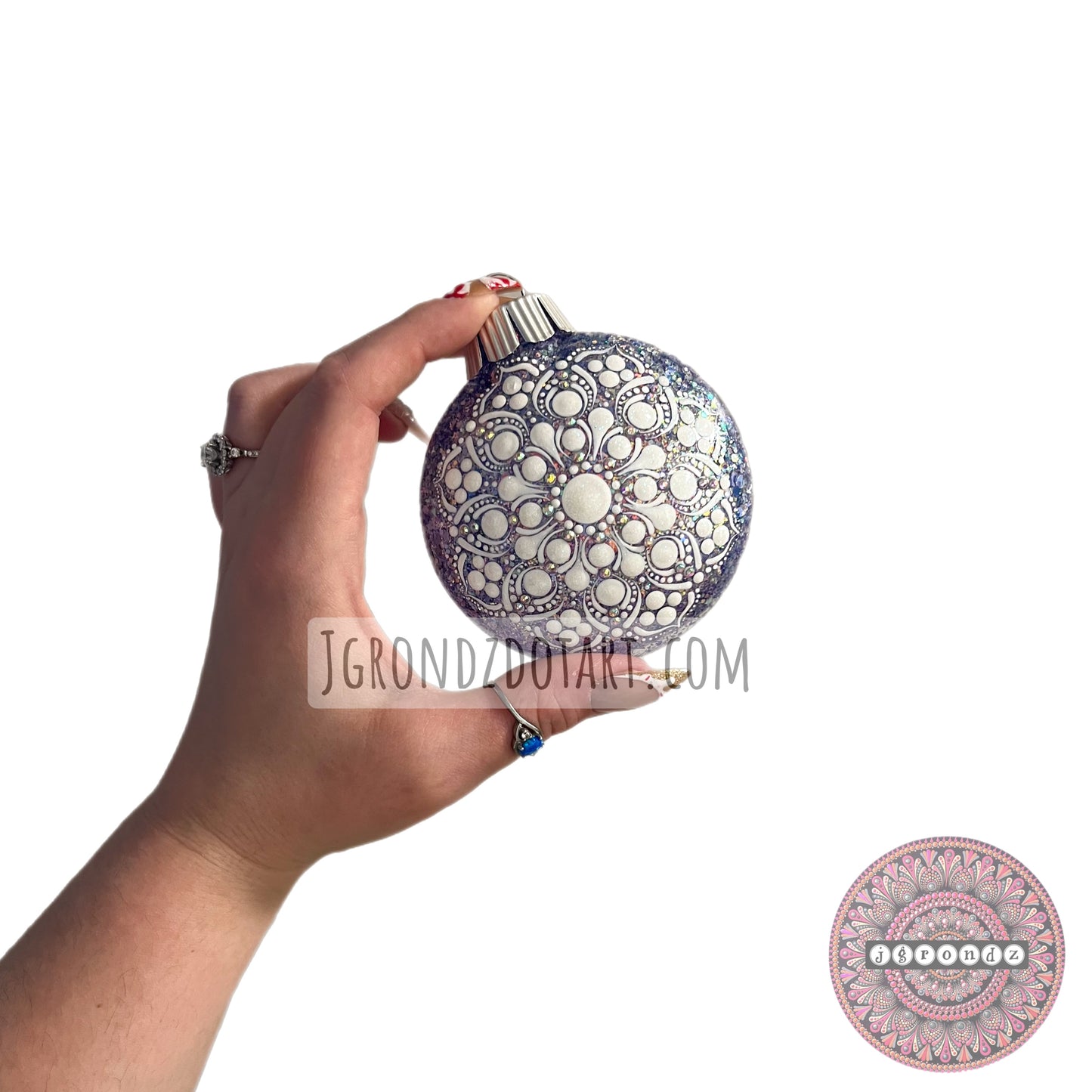 3” Snowflake Mandala Glitter Ornament