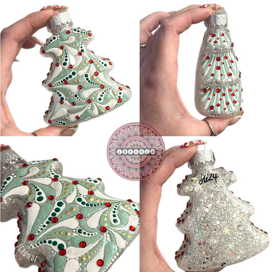 4” Christmas Tree Glitter Ornament