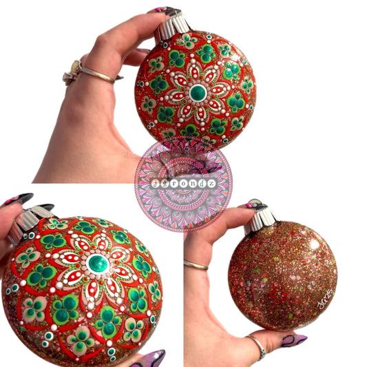 3” Mandala Glitter Ornament