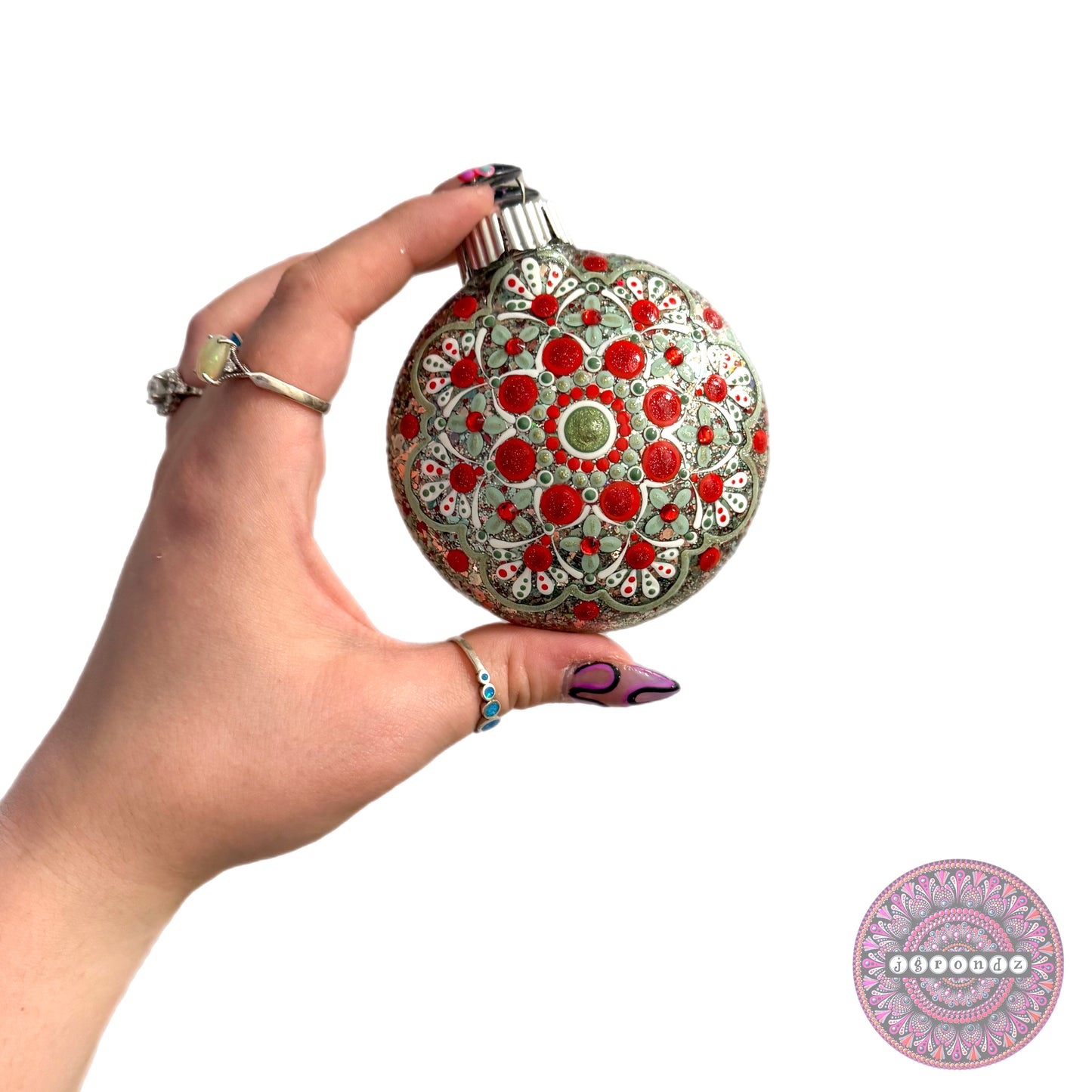 3” Mandala Glitter Ornament