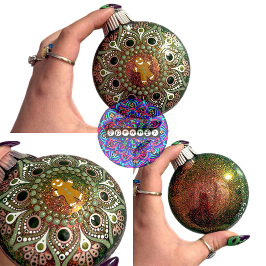 3” Gingerbread Mandala Glitter Ornament