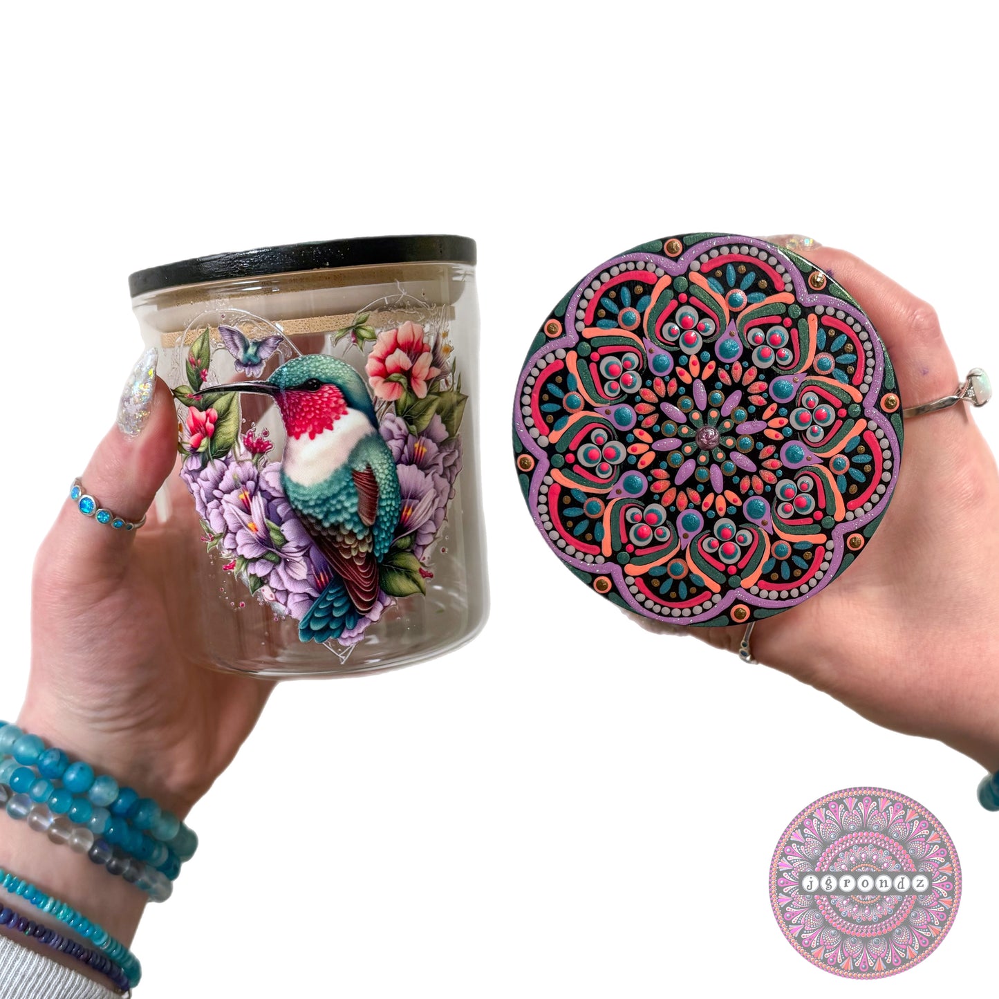 Hummingbird Mandala Stash Jar