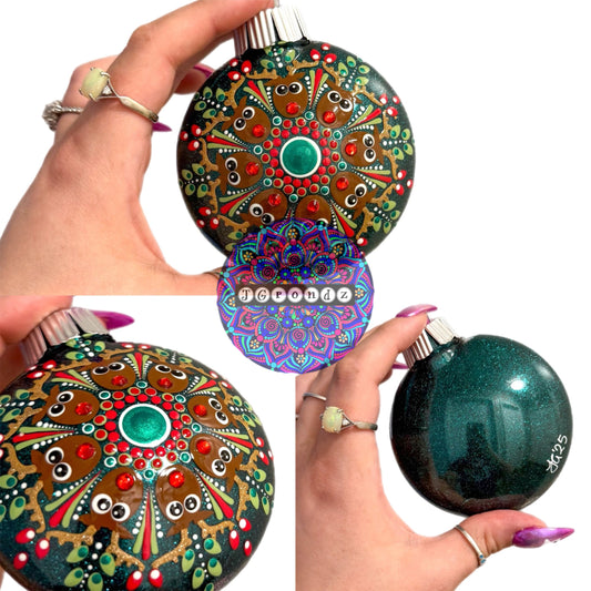 3” Rudolph Mandala Glitter Ornament