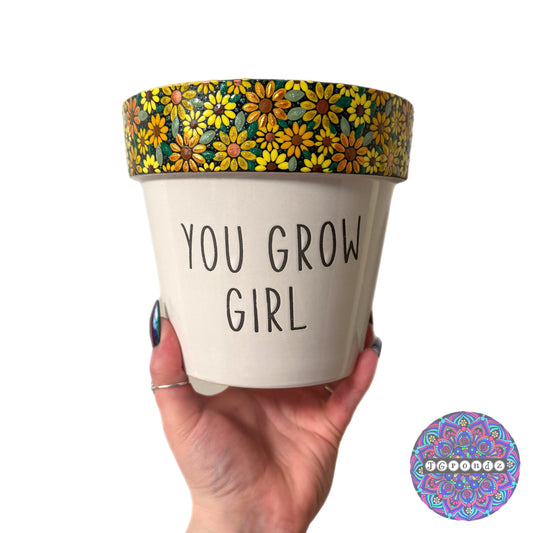 6” You Grow Girl Flower Border Pot