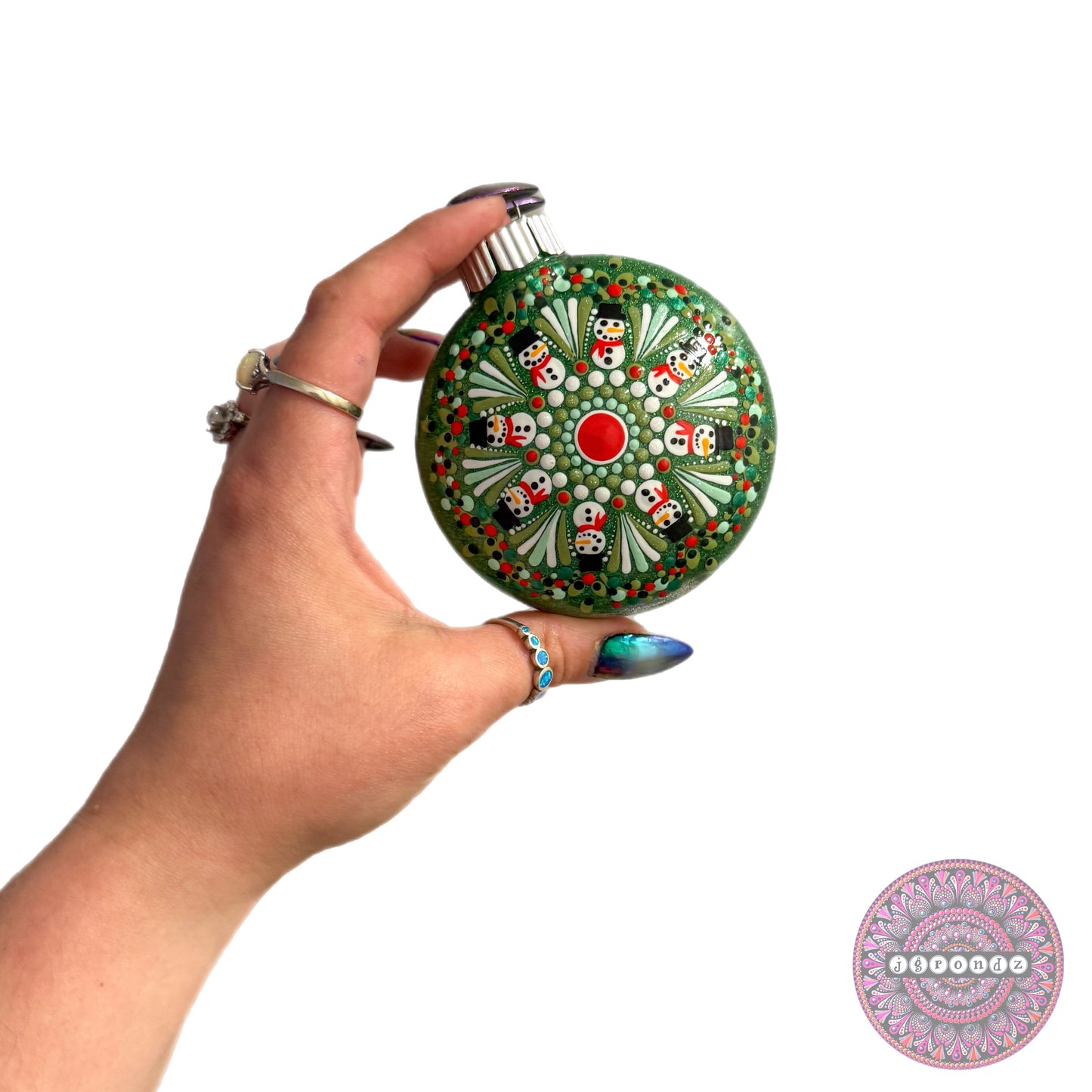 3” Snowman Mandala Glitter Ornament