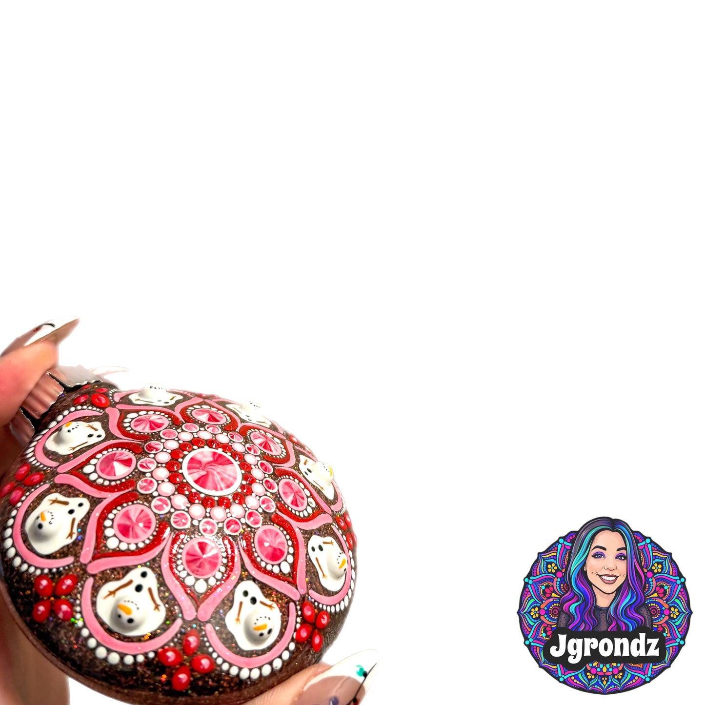 3” Melting Snowman Mandala Ornament