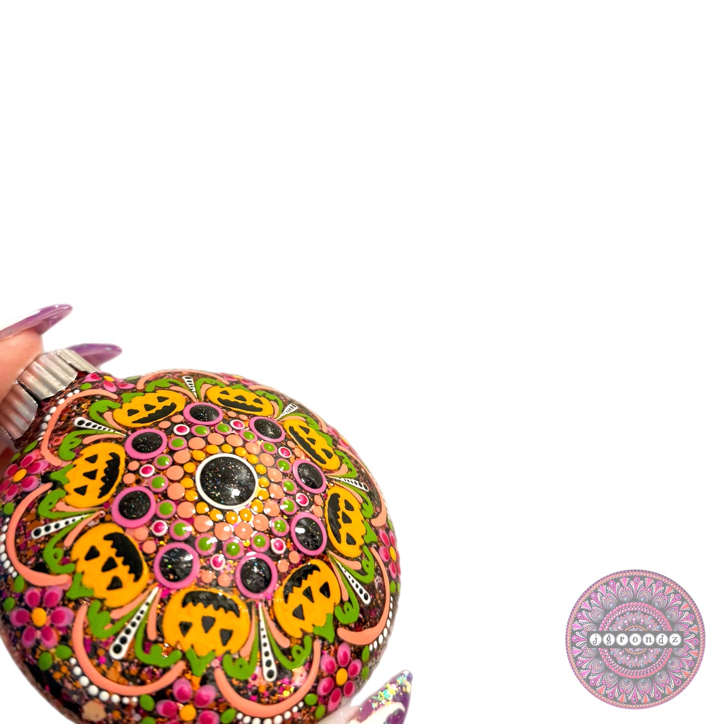 3” Halloween Mandala Glitter Ornament