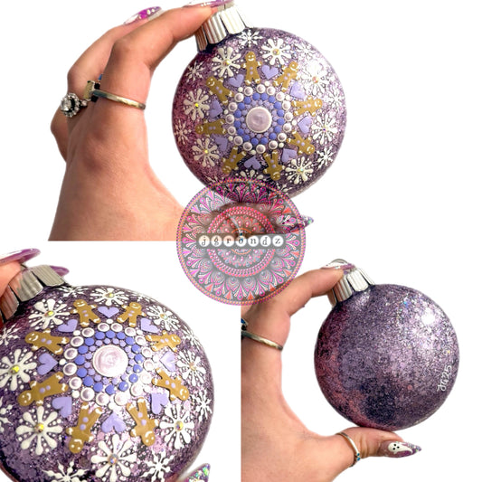 3” Gingerbread Mandala Glitter Ornament