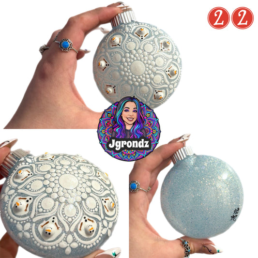 3” Melting Snowman Mandala Ornament