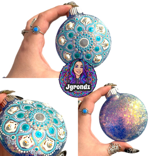 3” Melting Snowman Mandala Ornament