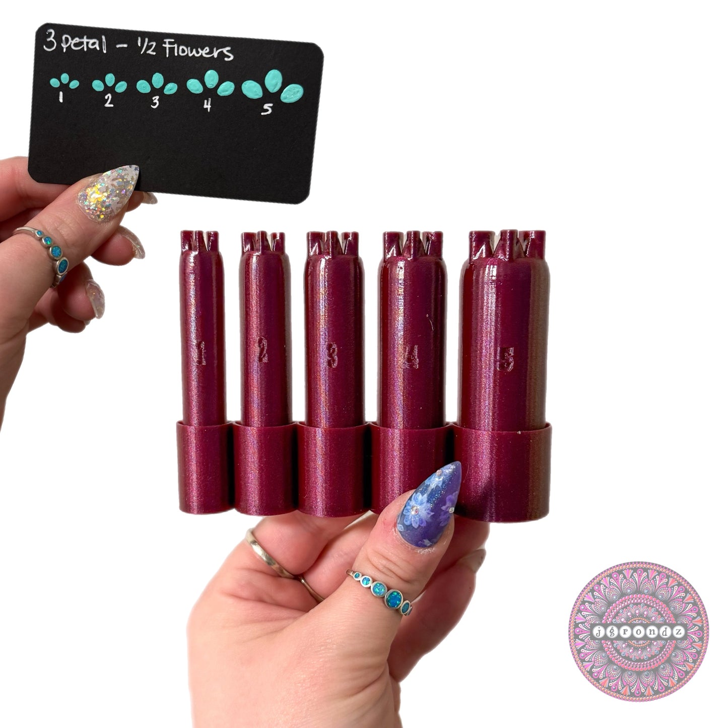 3 petal HALF Flower Dotting Tools