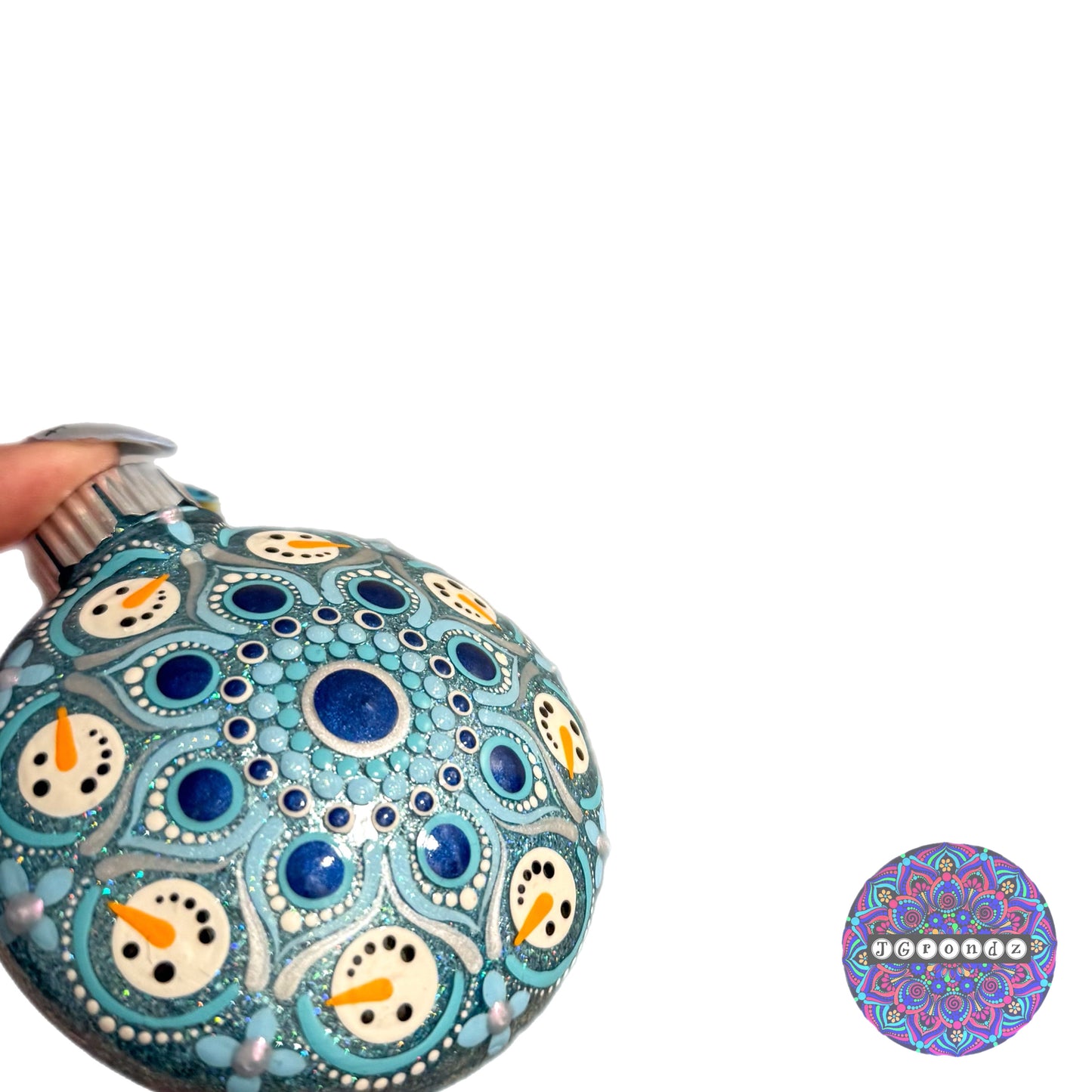 3” Snowman Mandala Glitter Ornament