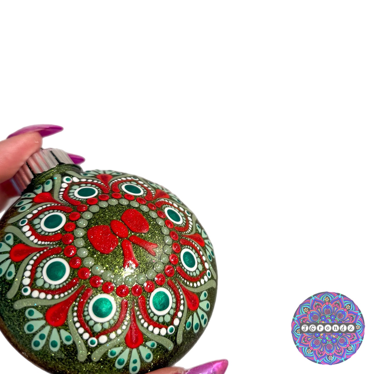 3” Mandala Glitter Ornament