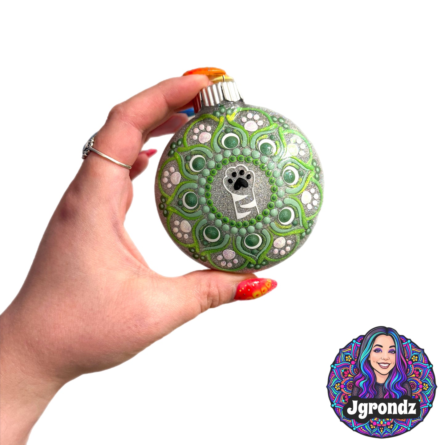 3” Cat Paw Mandala Ornament