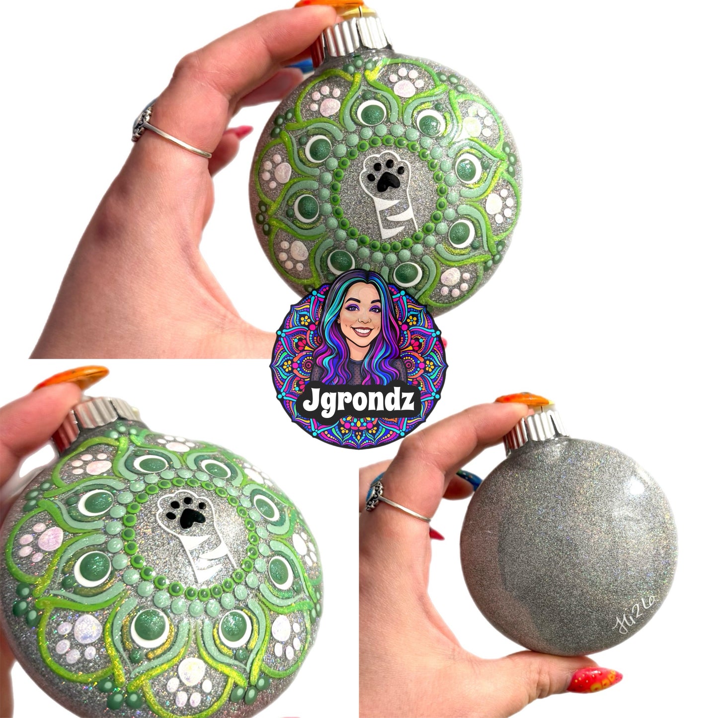 3” Cat Paw Mandala Ornament