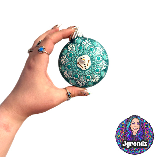 3” Melted Snowman Mandala Ornament