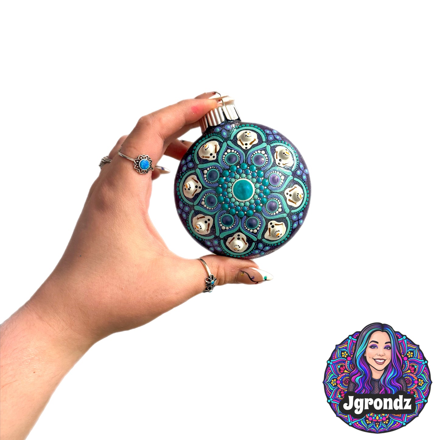 3” Melting Snowman Mandala Ornament