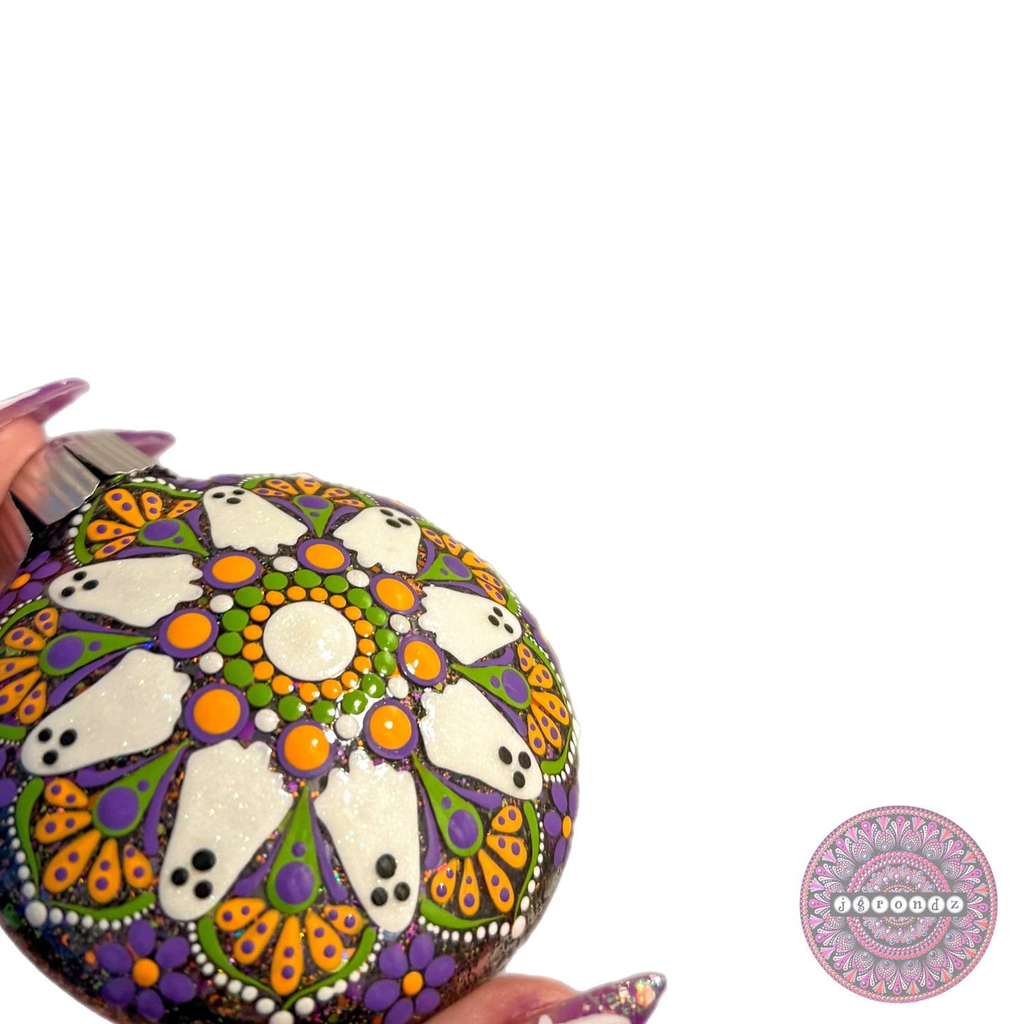 3” Halloween Mandala Glitter Ornament