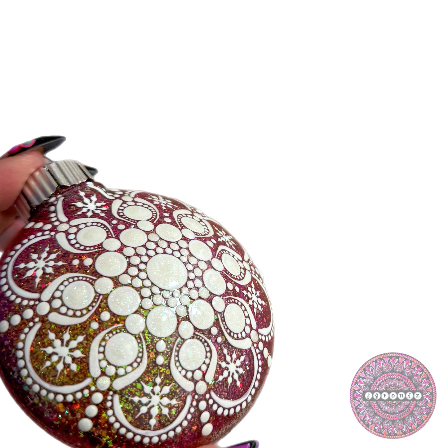 3” Snowflake Mandala Glitter Ornament