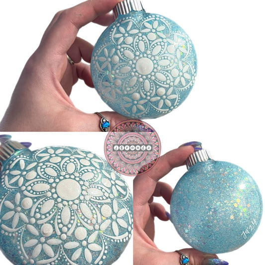 3” Snowflake Mandala Glitter Ornament