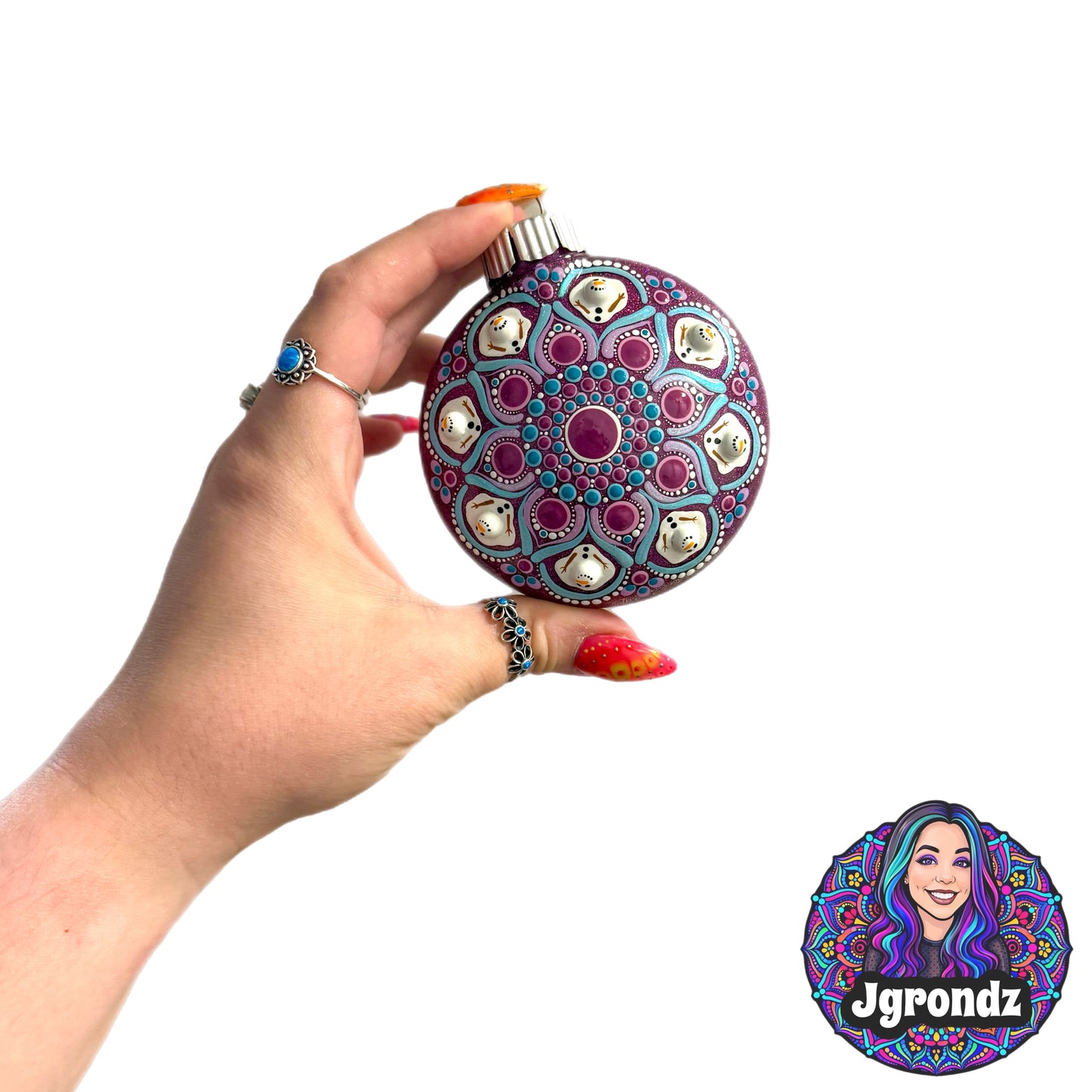 3” Melting Snowman Mandala Ornament