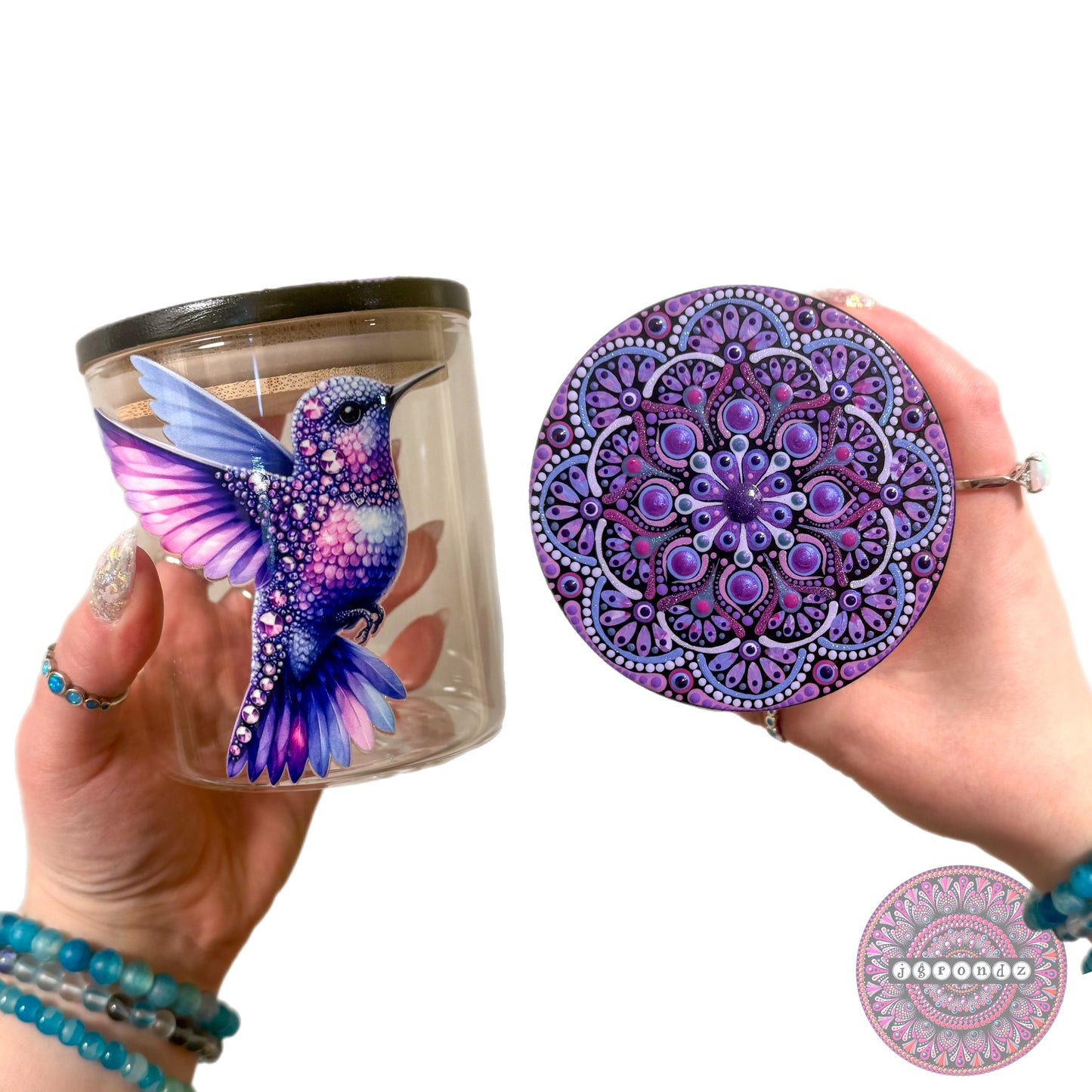 Hummingbird Mandala Stash Jar