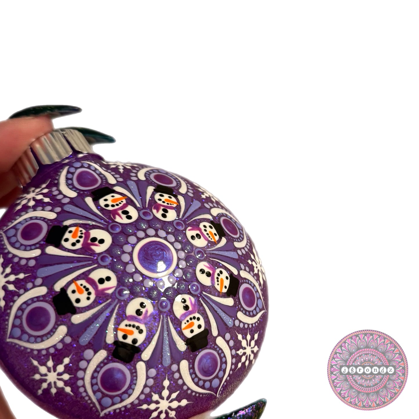 3” Snowman Mandala Glitter Ornament