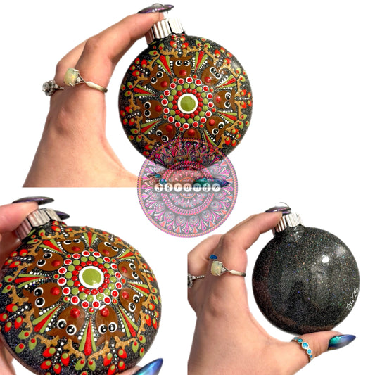 3” Rudolph Mandala Glitter Ornament
