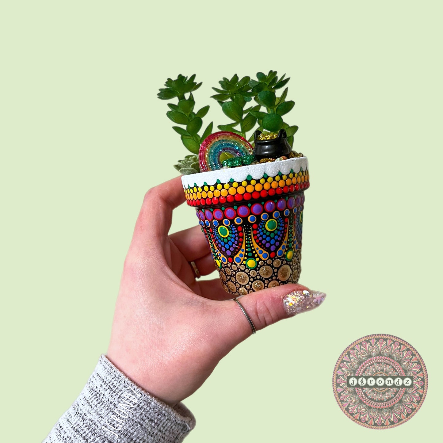 Luck-U-Lent Pot - St. 🍀 Day Painted Succulent Pot