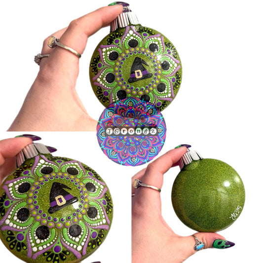 3” Halloween Mandala Glitter Ornament
