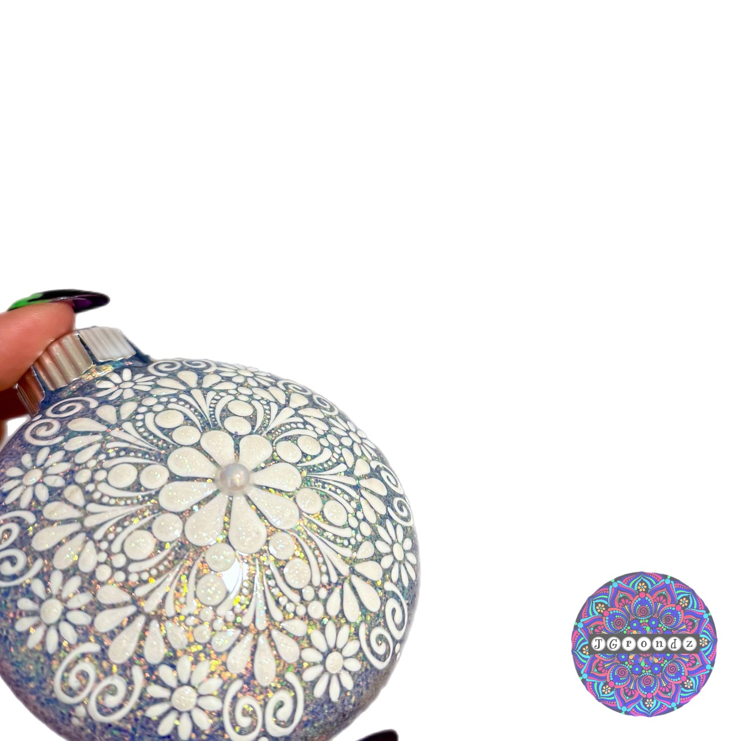 3” Snowflake Mandala Glitter Ornament