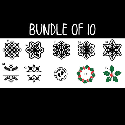 Snowflakes 51-55, Name Snowflakes, Holly Bundle, Baby's First