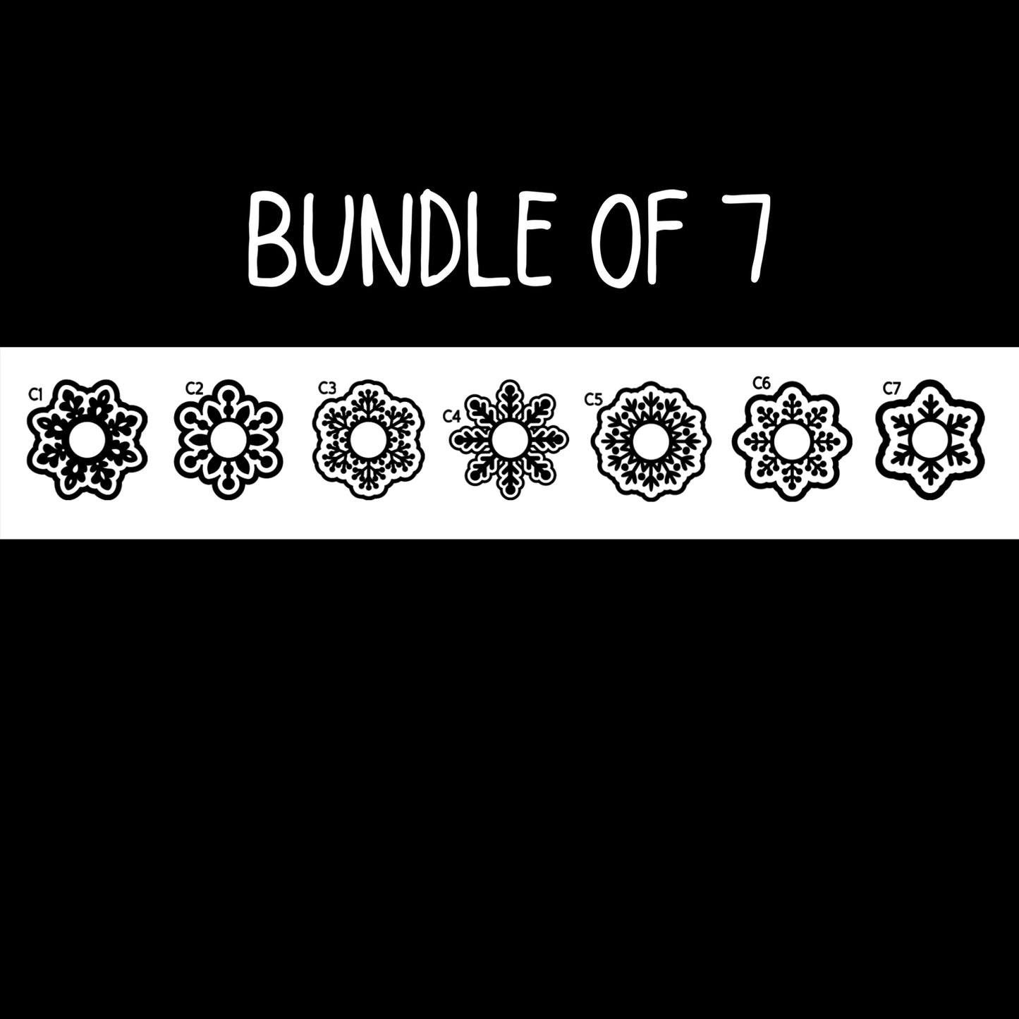 Snowflakes With Cabochon Center Bundle