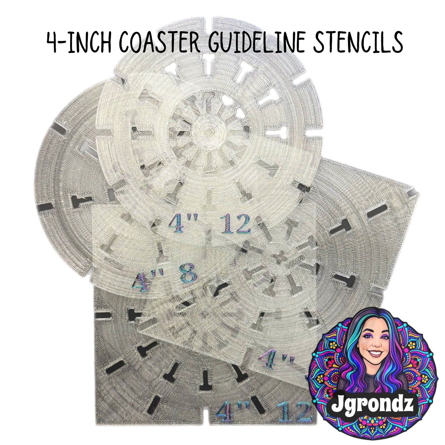 Coaster (4-inch) Stencil Pack