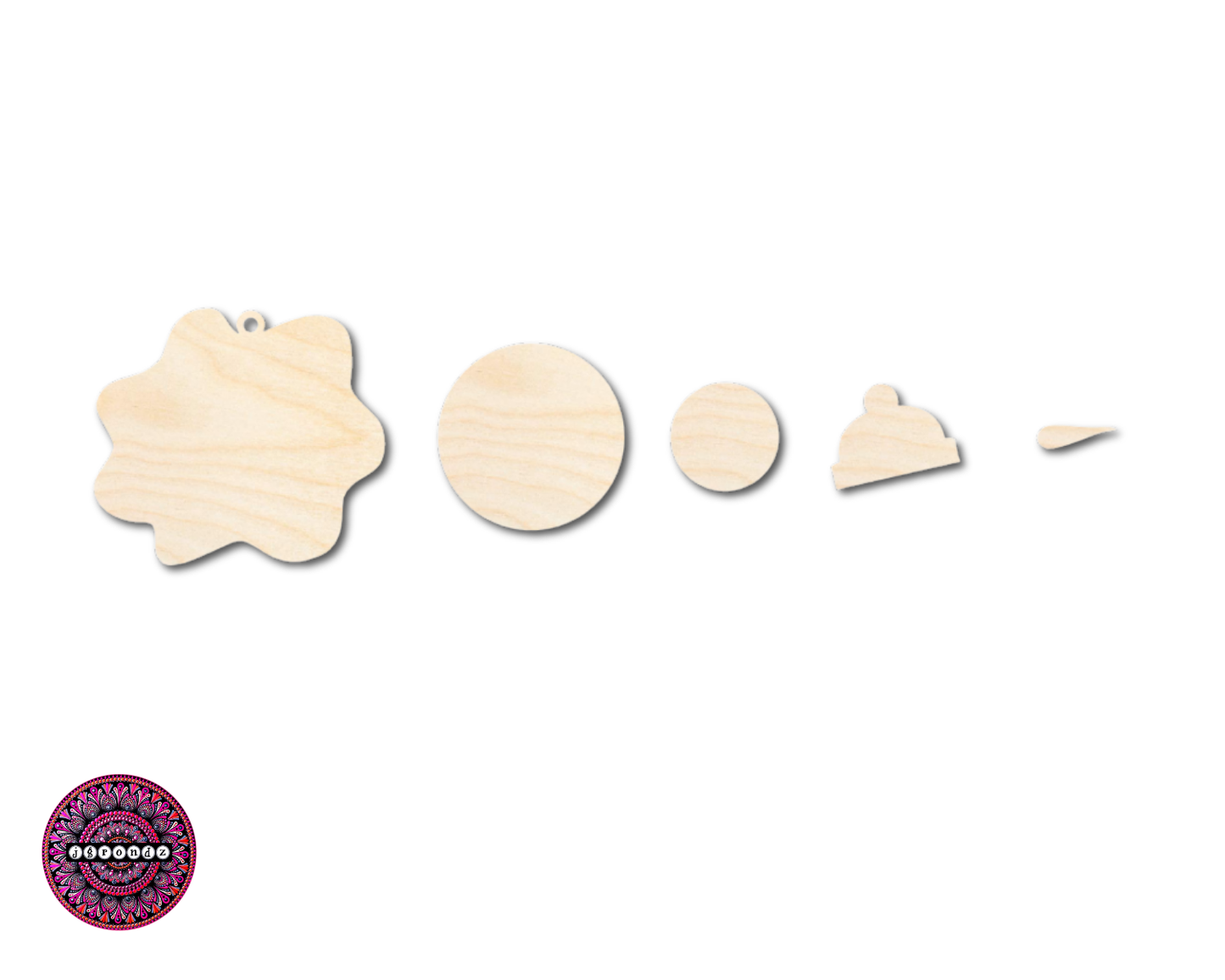 Unfinished Wood Melting Snowman with Beanie 5pc. Set | JGrondz | DIY Craft Cutout | 4" | 1/4" Thick