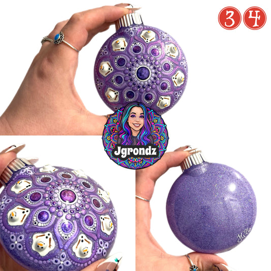 3” Melting Snowman Mandala Ornament
