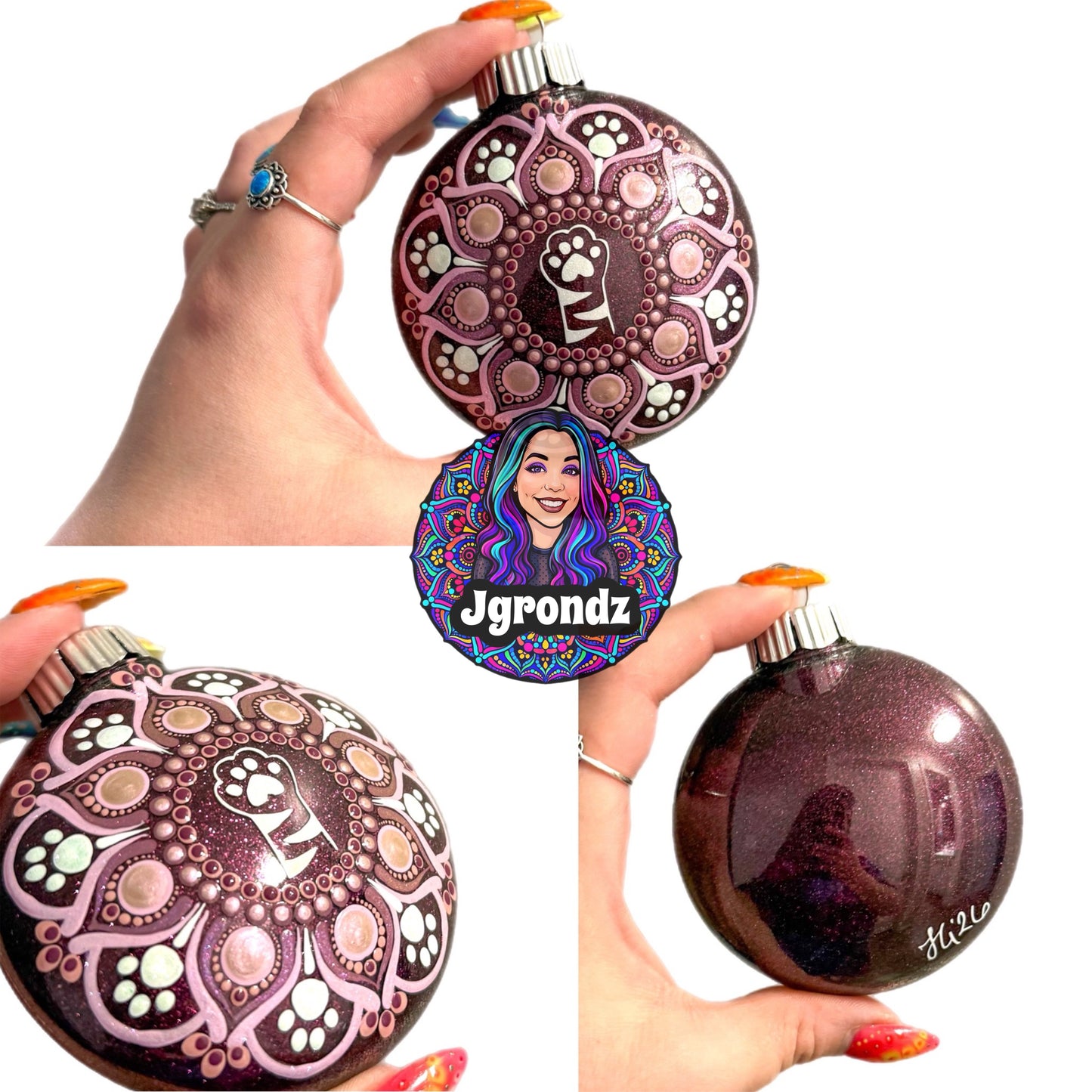 3” Cat Paw Mandala Ornament