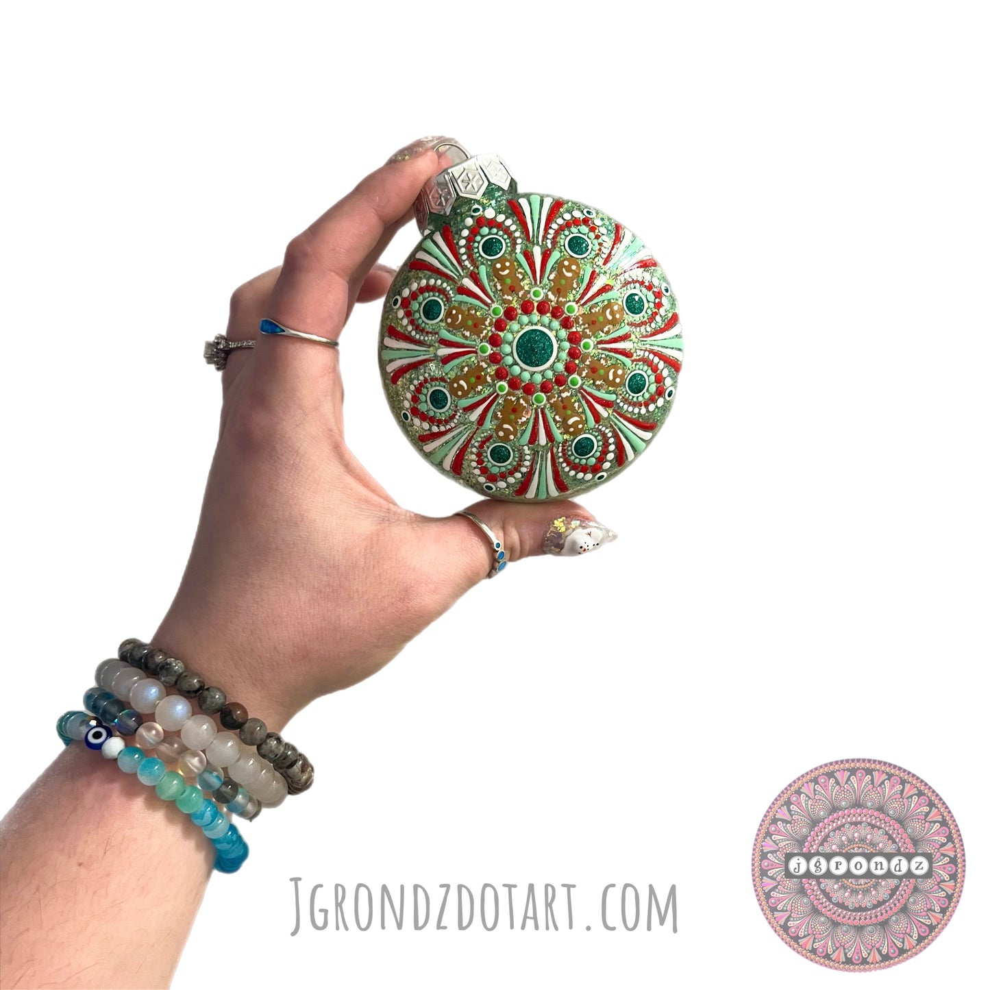 3” Gingerbread Mandala Glitter Ornament