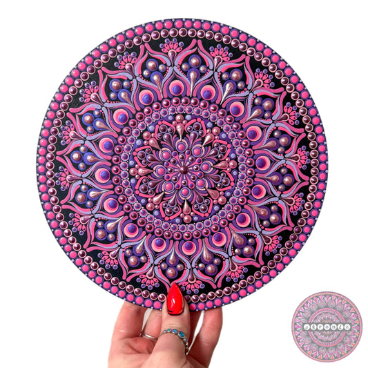 8” Pink and Purple Mandala Painting