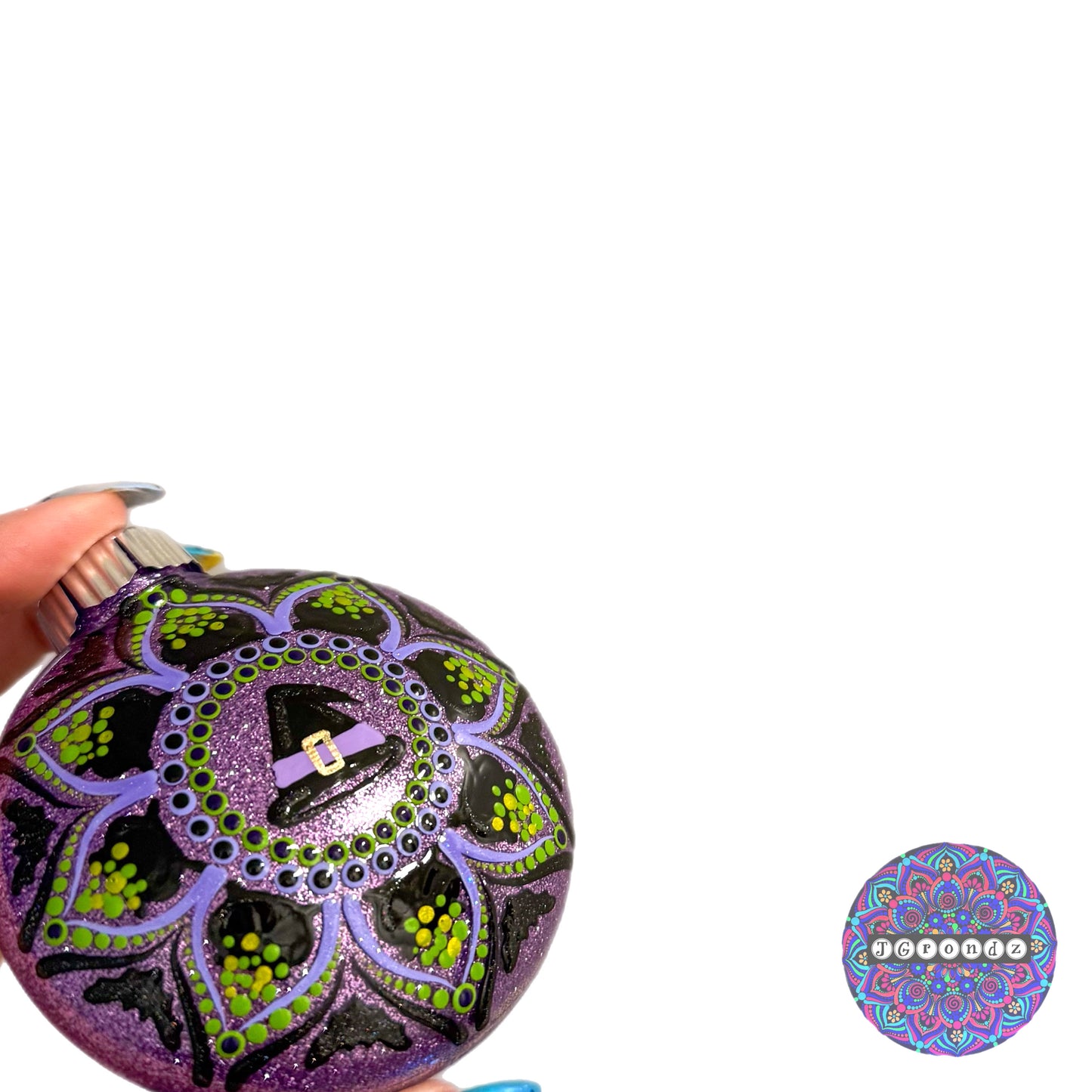 3” Halloween Mandala Glitter Ornament