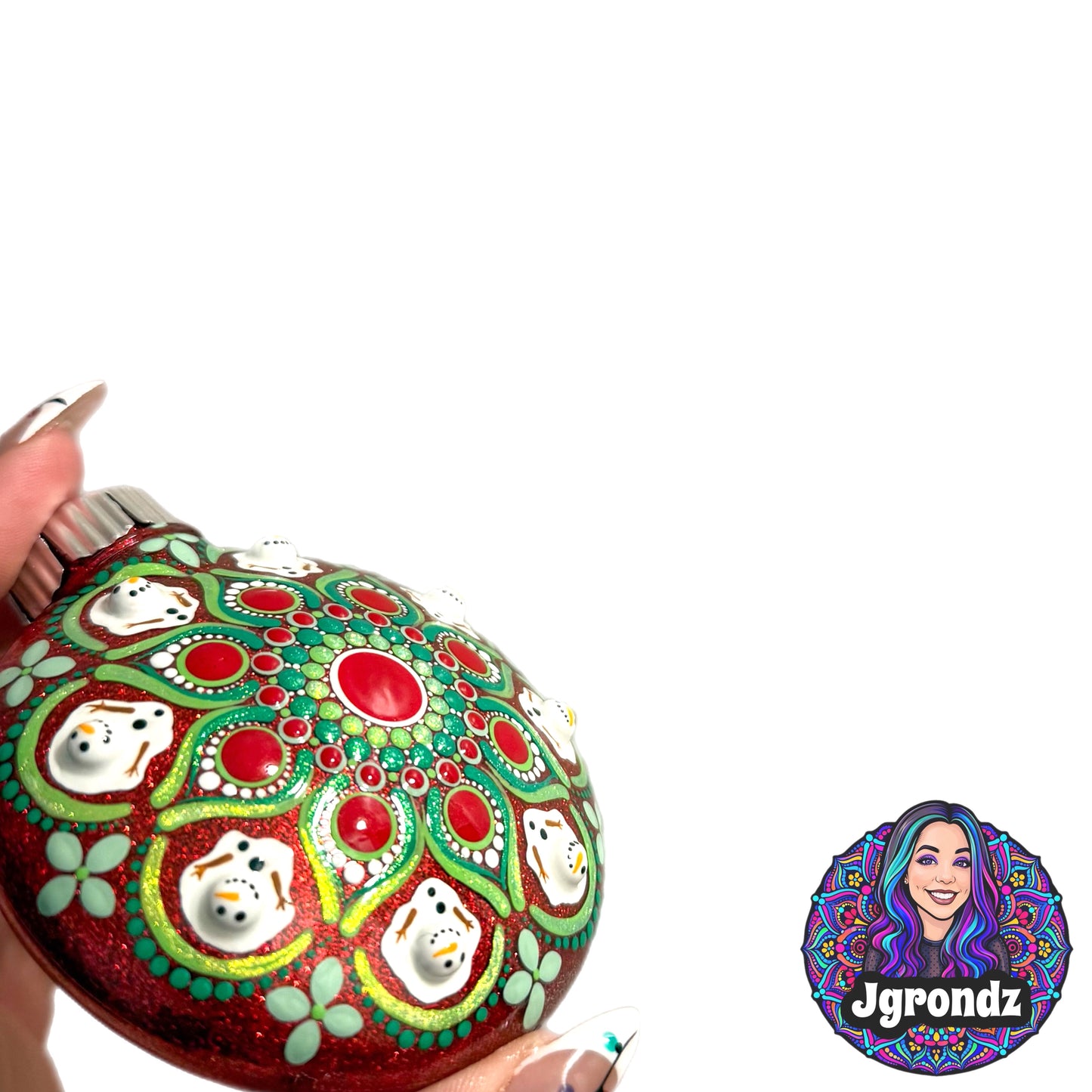 3” Melting Snowman Mandala Ornament