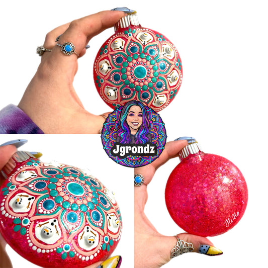 3” Melting Snowman Mandala Ornament